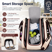 Sac de pickleball de haute qualité, grande capacité, personnalisé, professionnel, pour hommes et femmes, sac à dos pour raquettes de sport avec compartiment pour chaussures