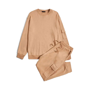 Survêtement 2 pièces en coton et polyester unisexe, tenue de jogging, vente en gros de pantalons 2 pièces pour le sport en polaire d'hiver, survêtements pour hommes - Product Image 1