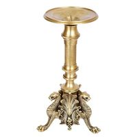 Bougeoir décoratif en métal en laiton AK avec base de dragon en or fini antique pour décor d'hôtel/décor de table à manger