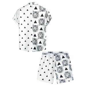 Novedad de verano 2025, conjuntos de ropa de talla grande para hombre, camiseta transpirable de manga corta y pantalones cortos, venta al por mayor OEM - Product Image 2