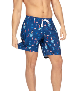 Wholesale Custom Eco-Friendly <b>Men's</b> Quick Dry Swim Trunks with Side Pockets <b>5</b>-<b>Inch</b> <b>Inseam</b> Anti-Wrinkle OEM Service - Product Image 4
