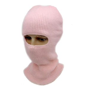 Vente en gros de masque de cyclisme de ski tricoté à 2 trous cagoule chaude d'hiver avec impression bouffante pour le sport - Product Image 5