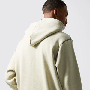Hot Selling <b>Men</b> <b>Beige</b> Colour Blank Thick Fleece <b>Hoodie</b> With Contrast Stitch All Over <b>Men</b> Oversized Custom Hoodies in Bulk - Product Image 3