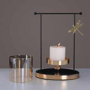 Bougeoir votif de table bougeoir unique couleur noire enduit de poudre fait à la main design luxueux pot de bougie style béton - Product Image 4