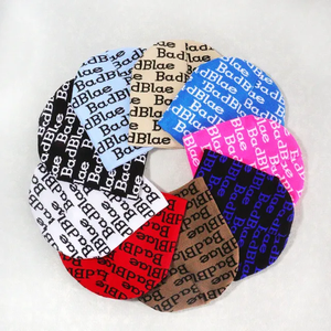 Mots de haute qualité personnalisés partout Intarsia imprimer jacquard tissé tricot hiver manchette bonnets chapeaux avec logo personnalisé - Product Image 1