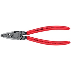 KNIPEX Wire End Crimping Pliers 180mm Overall Length Polished 0.25-16.0 (AWG 23-5) Mm Plastic Coated <b>Cable</b> Management Accessory - Product Image 4