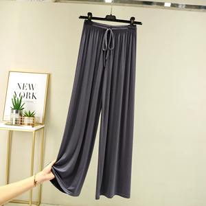 Pantalones rectos Modal de cintura alta para mujer, pantalones de pierna ancha holgados informales, pantalones drapeados geniales que combinan con todo - Product Image 4