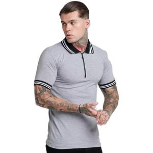 Polo de algodón 100% personalizado para hombre, camisa de manga corta de color, ajustada, de varios colores - Product Image 1