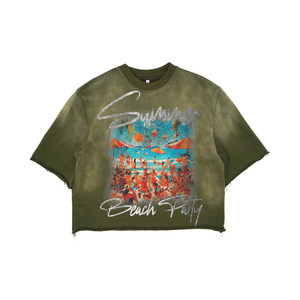 Camiseta de Verano Vintage 2024 100% Algodón Estilo Hip Hop para Hombre, Camiseta Lavada de Alta Calidad con Estampado Personalizado, Opciones de Talla Disponibles - Product Image 1