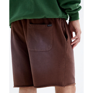 Personnalisable 100% coton lavage à l'acide Sweat Shorts High Street Style Solid Pattern Mid Waist Créez votre idée - Product Image 5