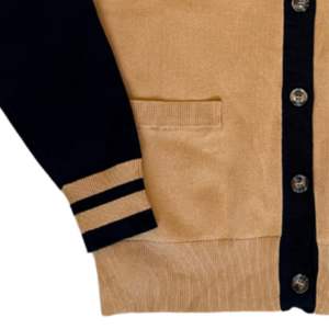 High Quality V Neck Acrylic Knitted <b>Cardigan</b> Front Logo Casual Winter University College Sororities Fraternities Embroidery - Product Image 5