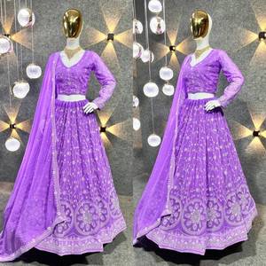 Nuevo diseñador Heavy Georgette & Sequence Work Lehenga Choli para mujeres Indian Traditional Lehenga Choli Wedding Partywear - Product Image 3