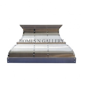 Offre spéciale, nouveauté, design luxueux et moderne, îlot de cuisine et foyer en acier inoxydable faits à la main, hotte murale - Product Image 1