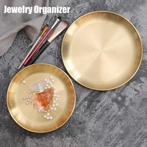 Organisateur de plateaux de service en métal au design moderne Plateau à bijoux en or pour offrir des fruits secs et autres - Product Image 4
