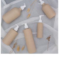 Bouteille de pompe de lotion de paille de blé biodégradable de couleur de blé 100ml 300ml 400ml 500ml