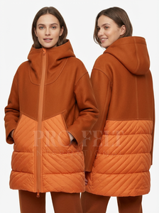 Abrigos Acolchados Largos de Invierno con Capucha, Talla Grande, Venta al por Mayor, Cierre de Cremallera, Cálidos, Ajustados, Casuales, Ropa Exterior - Product Image 3