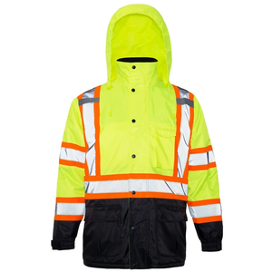 OEM Wholesale Hi Vis <b>Waterproof</b> Polyester Safety Jackets Reflective Men's Safety Workwear Outdoor Use Trending Winter Road <b>Work</b> - Product Image 1