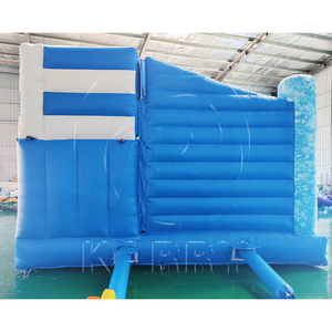 Blue <b>Inflatable</b> Bouncy Castle with Slide Heavy Duty PVC Trampoline Combo Kids Jumping <b>House</b> for Commercial Party - Product Image 4