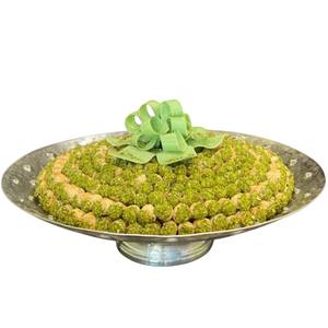 Tazón para Servir Alimentos de Aluminio Martillado Dorado de Diseño Antiguo, Soporte de Pedestal, Metal Decorativo Moderno para Fiestas, Hecho a Mano, Libre de BPA - Product Image 2