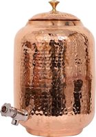 Distributeur d'eau portable moderne en cuivre pur avec revêtement anti-corrosion, récipient Matka, bienfaits ayurvédiques pour la santé à domicile
