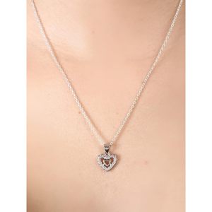 Arihant Gems & Jewels - Colgante de Diamantes con Forma de Corazón para Mujer, Cadena de Plata 925, Regalo - Product Image 3