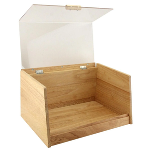 Clear Front Bread Bin Wooden With Clear Top Food <b>Storage</b> <b>Kitchen</b> Container Bread Box <b>for</b> <b>Kitchen</b> Usage - Product Image 3