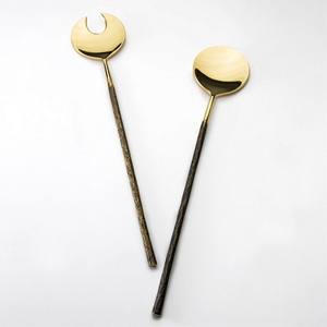 TERMINAL KNOB Stainless Steel Brass <b>Copper</b> Salad Server Cutlery Set Best <b>Kitchen</b> Serving Tools for Serving Salad - Product Image 5