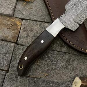 Couteau de chasse et de camping en plein air en acier damassé fait à la main avec gaine en cuir à lame fixe supporté par OEM nouveau couteau de Cowboy de conception - Product Image 5