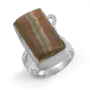 Bague Art Palace en argent 925 avec pierre naturelle, sertissage géométrique, style classique, bijoux pour femmes, à porter au quotidien - Product Image 2