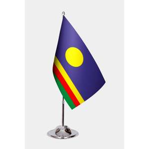 Drapeaux de table imprimés numériquement Yakoutie, mât de drapeau en aluminium - Product Image 1