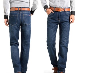 กางเกงยีนส์ผู้ชายผ้าคอตตอนแบบยืดตรงผ้าต่อผ้าคอตตอนแนวสตรีท - Product Image 1