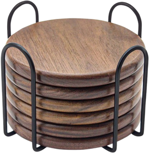 Classic Style Natural Wooden Coaster Stand Awesome Design for Home Hotel Use Economical Price Table Top Shape Cup Glass Coasters - Product Image 3