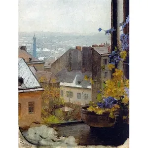 E. Jakob ภาพติดหน้าต่างลายดอกไม้ประดับด้วยกระเบื้องเซรามิกลายหินอ่อนที่หรูหราผนังกันน้ำมันกระเด็น - Product Image 1