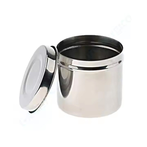 Pot de pommade en acier inoxydable creux éponge coton pansement conteneur avec couvercle ensemble de 4 Medic Instrument Pakistan fabriqué par Lore - Product Image 1