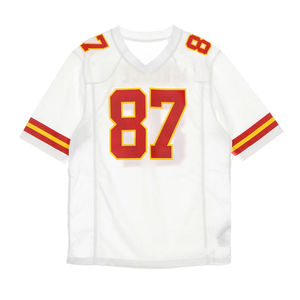 Maillot de football américain blanc Streetwear personnalisé de qualité supérieure maillots Boxy en maille de sublimation de haute qualité pour toutes les tailles - Product Image 1