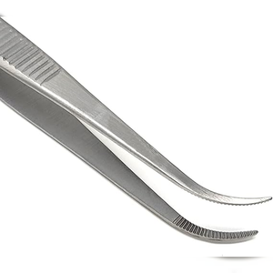 Pinzas de Iris de Alta Calidad, 4.5 Pulgadas, Puntas Dentadas Semicurvas, Acero Inoxidable Tipo Turbina, Calidad Premium - Product Image 5