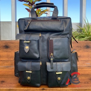 Vintage Laptop Genuine Cowhide Leather Backpack 15.6 Inch Travel Backpack for <b>Men</b> Business Backpacks School <b>Bags</b> Casual Daypacks - Product Image 1