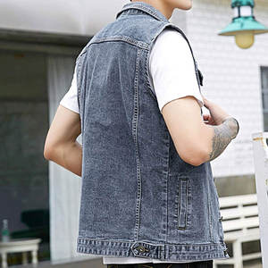 Chaleco vaquero para hombre de diseño único al por mayor, relleno de poliéster, transpirable, 100% algodón, estilo informal para la temporada de invierno, hecho en Pakistán - Product Image 4
