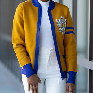 Sigma Gamma Rho Cardigan Sweater con colores personalizados Suéter de punto bordado para hermandad Fraternidad College Varsity Sweater - Product Image 5