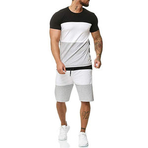 2025 meilleur coton hommes décontracté manches courtes T-Shirt Shorts Twin Set en gros personnalisé à la mode été Jogging costume respirant - Product Image 1