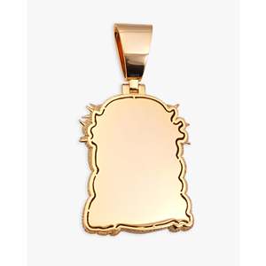 Pendentif et breloque en or 14 carats avec moissanite, motif Jésus, design complexe pour une élégance durable - Product Image 1