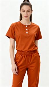 Uniforme d'hôpital, uniforme médical, blouse d'infirmière, uniforme à manches courtes, hauts élastiques, uniformes pour femmes, ensembles de blouses d'infirmière, vente en gros - Product Image 3