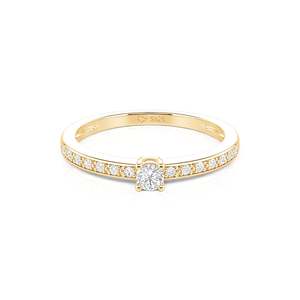 Anillo de Compromiso Jeulia Minimalista con Diamante de Corte Redondo, Chapado en Oro Rosa, Estilo Eternidad - Product Image 1