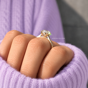 Bague de fiançailles en or 14K 18K avec diamant de laboratoire certifié IGI, taille Old Mine, 1CT 2CT 3CT - Product Image 4