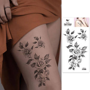 Pegatina de tatuaje temporal impermeable flor estilo tradicional a todo Color arte corporal de larga duración para hombres y mujeres 2025 nuevo - Product Image 5