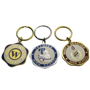 Kim loại thủ công tùy chỉnh trường Logo sinh viên tốt nghiệp Keychain