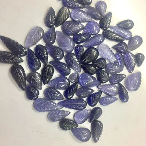 Forma de hoja de iolita Natural de alta calidad, 11x14mm, 15x11mm, piedras sueltas de corte ovalado, diseños únicos de joyería amarilla para tallados a mano - Product Image 1