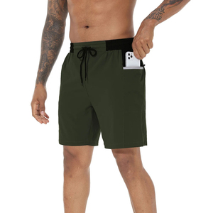 Nuevos pantalones cortos para correr para hombre con bolsillos con cremallera, pantalones cortos de varios colores sólidos para hombre, cintura elástica, pantalones cortos para exteriores para hombre - Product Image 5