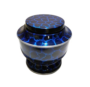 Urne funéraire traditionnelle en aluminium conception de feu bleu pour les cendres humaines sacrées urne de crémation souvenir en gros - Product Image 1