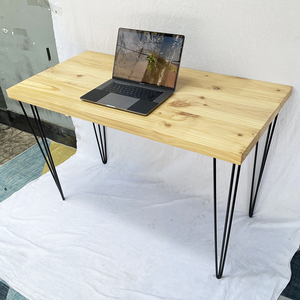 120x60cm Simple Design Pine Wood PC <b>Desk</b> with Hairpin Iron Legs <b>Folding</b> Feature for School Use-SPD68156 - Product Image 5